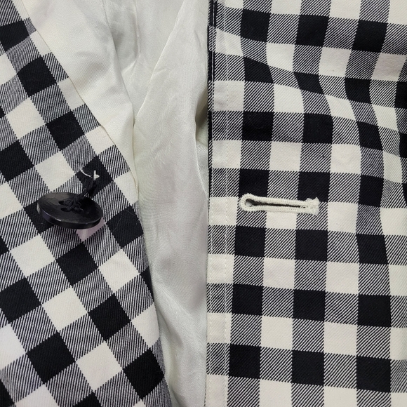 LAUREN RALPH LAUREN Black and White Checkered Double-Breasted Jacket Size Large - Picture 7 of 9